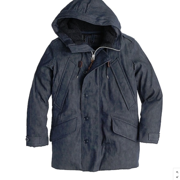 J CREW Collection Japanese Denim Burbridge Parka - Picture 3 of 3